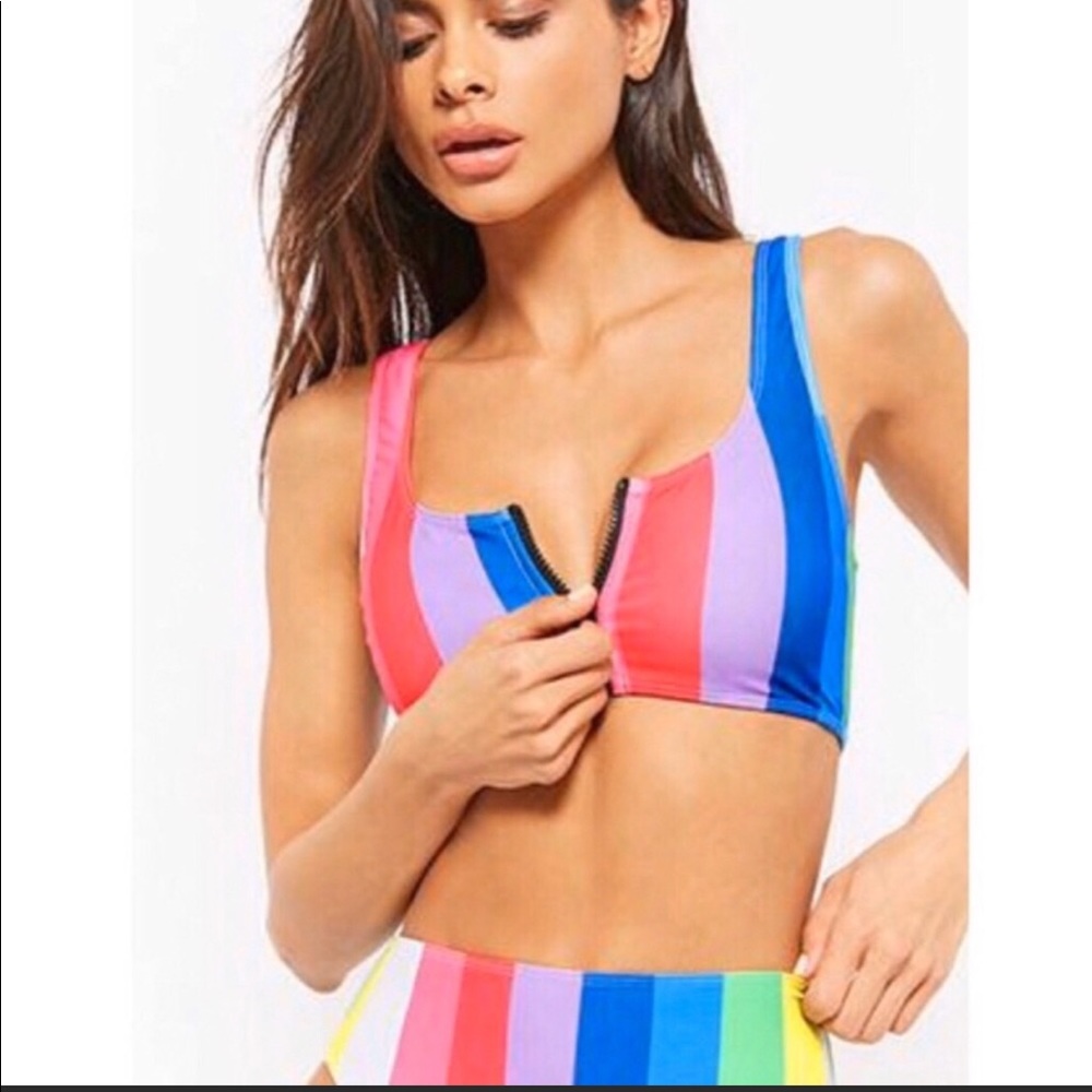 Rainbow bikini top